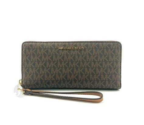 michael kors mk continental zip wallet brown ebay|Michael Kors MK Signature Jet Set Continental Zip Around Wallet .